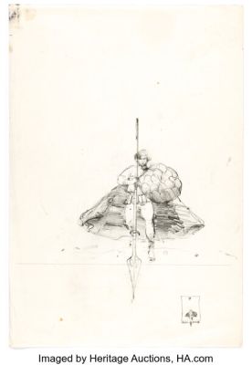 Jeffrey Catherine Jones Dragon Slayer VHS Cover Preliminary Original Art (Home Media, 1981). | Heritage