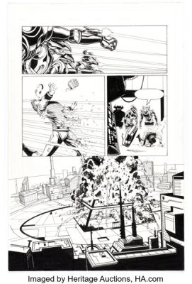 Sean Chen and Kathryn Bolinger Rai and the Future Force #16 Death of York Timbuc Story Page 18 Original Art (Valiant, 1993).