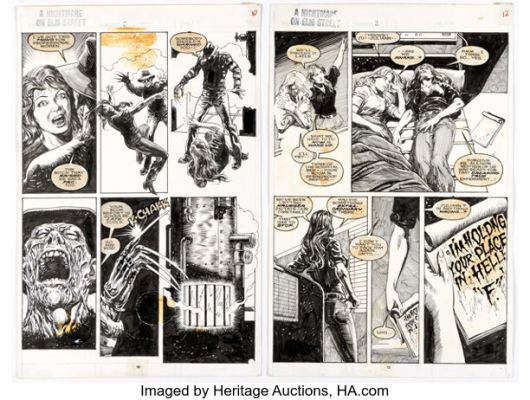 Tony DeZuñiga and Alfredo Alcala Freddy Krueger’s A Nightmare on Elm Street #2 Story Pages 8 and 10 Original Art (Marvel, 1989). (Total: 2 Original Art) | Heritage