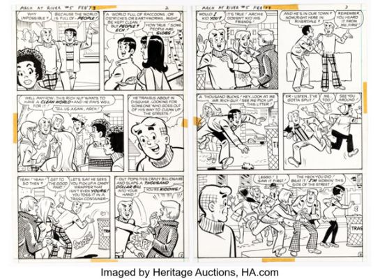 Stan Goldberg and Jon D’Agostino Archie at Riverdale High #5 Story Pages 2-3 Original Art (Archie, 1973). (Total: 2 Original Art) | Heritage