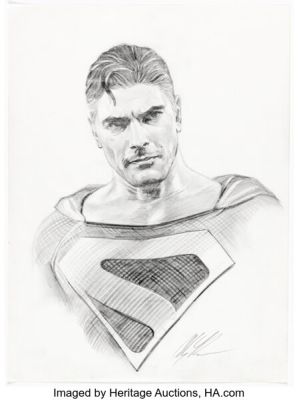 Alex Ross - Brandon Routh as Kingdom Come Superman Illustration Original Art (2019). | Heritage