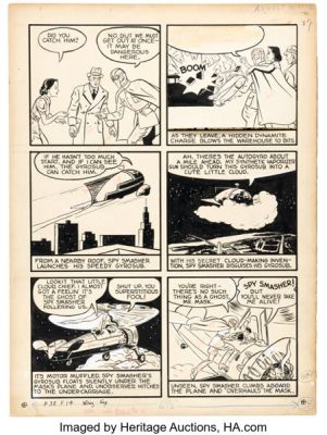 Pete Costanza Whiz Comics #7 Spy Smasher Story Page 7 Original Art (Fawcett, 1940).