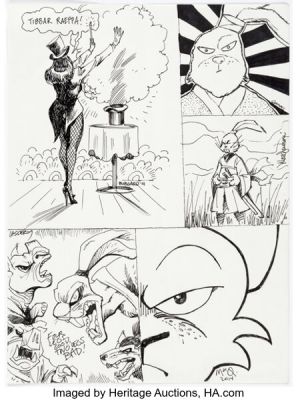 Tim Burgard, Jim McQuarrie, and others - Usagi Yojimo Tribute Jam Illustration Original Art (2014).