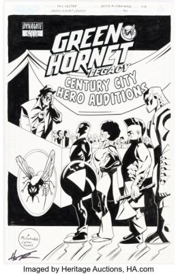 Phil Hester and Bruce McCorkindale Green Hornet Legacy #40 Cover Original Art Group of 2 (Dynamite, 2013). (Total: 2 Original Art)