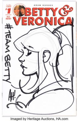 Adam Hughes Betty and Veronica V3#1 Sketch Cover Original Art (Archie, 2016) Condition: NM-. | Heritage