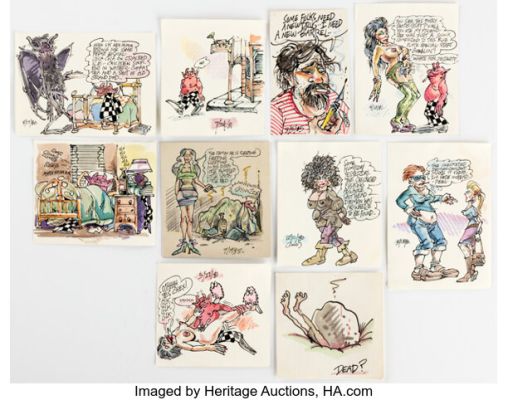 S. Clay Wilson - Love Notes To Girlfriend Illustrations Original Art Group of 10 (c. 1980s). (Total: 10 Original Art) | Heritage