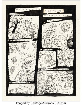 Richard Sala - "Monsters" Complete 1-Page Story Original Art (1981). | Heritage