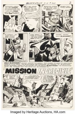 Pat Boyette Blackhawk #243 Story Page 2 Original Art (DC, 1968). | Heritage
