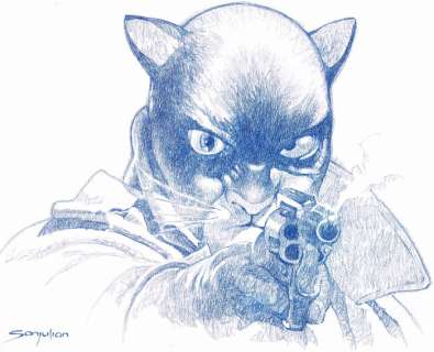 Sanjulian, Manuel - Original drawing - Blacksad Close-Up | Catawiki