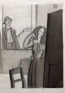 Erberto Carboni - Notte di plenilunio | Illustrazione Originale (Master Of Drawing) - Page volante | Catawiki