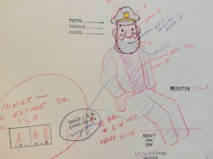 Tintin - Croquis préparatoire pour film d animation - Haddock -  On a marché sur la lune - (années 60) | Catawiki