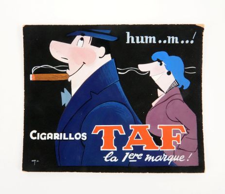 Anonyme Cigarillos... | Lot 45 - ANONYME Cigarillos Taf Illustration publicitaire dans... | Vermot et Associés