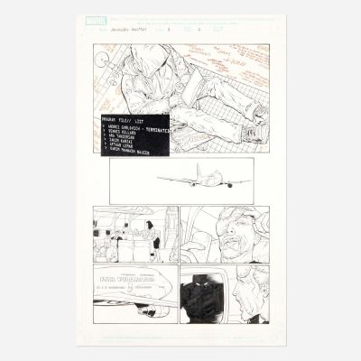 Lot 243 - Patrick Zircher and Scott Hanna, Invincible Iron Man #8 Story Page 2 Original Art (Marvel Comics, 2008) | Landry Pop Auctions