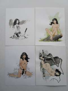 Paradis, Louis - 4 x Originele, erotische tekening in kleur - 21,5 x 28 cm - Loose page - (2019) | Catawiki