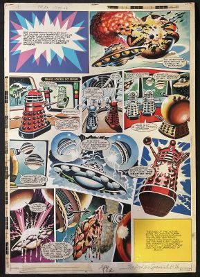 Lot 121 - TV CENTURY 21 #50 (1966) Original full colour comic book art by Ron Turner, Dr Who Special featuring | Excalibur Auctions
