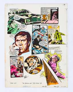 Six-Million Dollar Man original artwork (1975) painted and signed by Martin Asbury for Look-in 4 | Comic Book Auctions ltd