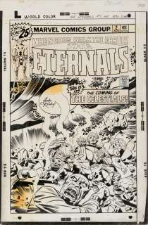 Jack Kirby and John Verpoorten original cover artwork for The Eternals #2. | Profiles in History