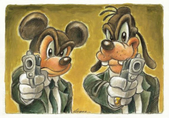Mickey & Goofy – Pulp Fiction Tribute | Corner4art