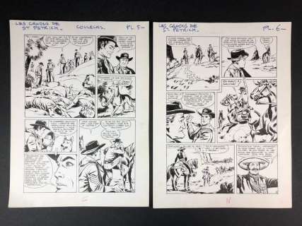 Carlo Marcello - Rin Tin Tin e Rusty - 2x tavole originali - Les canons de St. Patrick - Loose page - (1967) | Catawiki