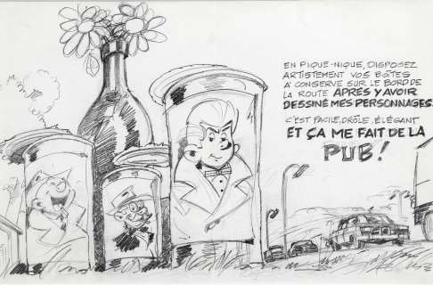 Tillieux | Gil Jourdan, illustration Ã  la mine de plomb vrai… | Banque Dessinée