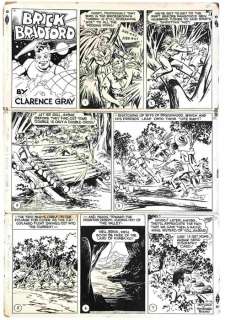 Clarence Gray - Original Sunday Page "Brick Bradford: La Fine di Occhio" - Loose page - First edition - (1949) | Catawiki