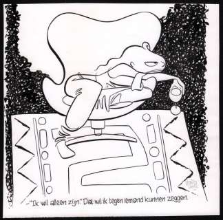 Kolk, Hanco - Originele tekening - S1ngle - "Ik wil alleen zijn". Dat wil ik tegen iemand kunnen zeggen. - (2005) | Catawiki