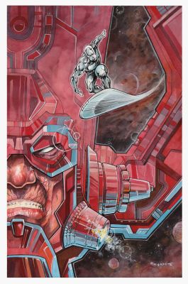 Rb White | Galactus and Silver Surfer Original Art 12x18 | Raremarq (Buy It Now)