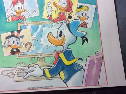 Donald Duck - â€œPaperopoli in videoconferenzaâ€ - Loose page - Unpublished - (2020/2020) | Catawiki