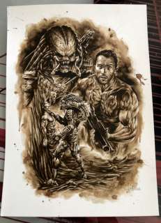 Original Coffee Painting - PREDATOR - Original Art (2020) | Catawiki