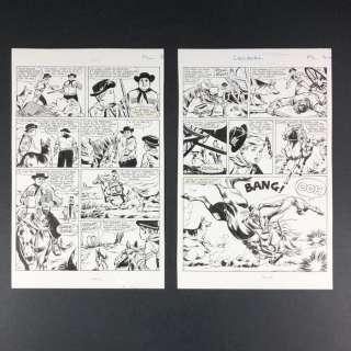 Carlo Marcello - Rin Tin Tin e Rusty - 2x tavole originali 1a serie - "Il relitto del Black River" - Loose page - (1968) | Catawiki