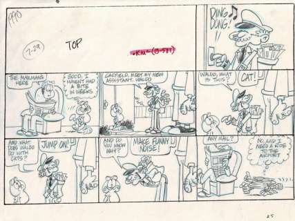 Garfield - Originele schetspagina (Sunday) - First edition - (1990) | Catawiki