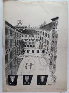 Candido - Manzoni - Illustr. Origin. "Vota DC" - Firmato - Loose page - First edition | Catawiki