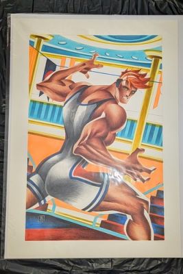 Large Yaoi Bara Gay Jock studio Bryce Original Art Drawing 16.5 x 23.5 in | eBay US (Buy It Now)