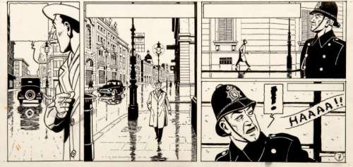 Jacobs | Blake et Mortimer - La marque jaune Ensemble de 4 cases Ã  l’encre | Millon
