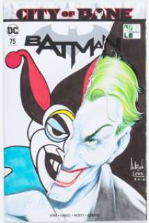 Aaron Sowd Batman #75 Sketch Cover Variant Original Art (DC, 2019) CGC Signature Series NM+ 9.6 White pages. Joker -