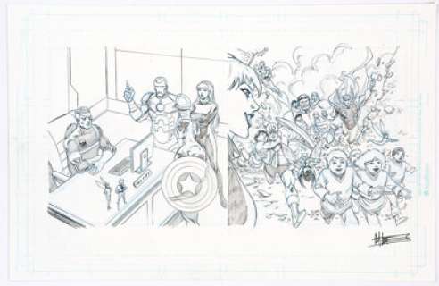 Mike Norton Black Widow Joins the Avengers Story Illustration Original Art Group of 2 (Marvel, 2012). Veteran -