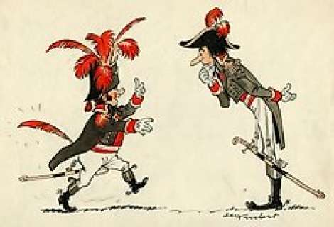 Trubert, Jean - Grand dessin original - Ca y est, je bats Murat d’une plume - (1960) | Catawiki