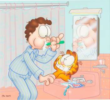 Jim Davis Studio - Garfield and Jon Painting Original Art (undated).... | Heritage