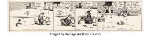 Herriman, George | George Herriman Krazy Kat Daily Comic Strip Original Art dated 3-20-1941 (King Features Syndicate, 1941).... | Heritage
