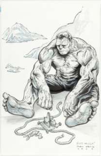 Twenty-First Century Comic Artist | Barry Crain - "Sad Hulk" Illustration Original Art (2022).... | Heritage