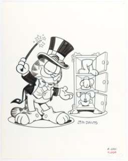 Davis, Jim | Jim Davis - Garfield "Magician" Illustration Original Art (c.1980s).... | Heritage