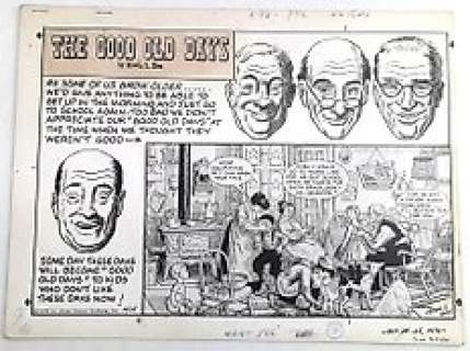 Erwin L. Hess - Orig. Illustr. "The Good Old Days" - Signed - Loose page - First edition - (1970)