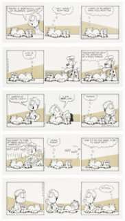 Davis, Jim | Jim Davis Garfield Daily Comic Strip Original Art Group of 6 (United Feature Syndicate, 1993).... (Total: 6 Original Art) | Heritage