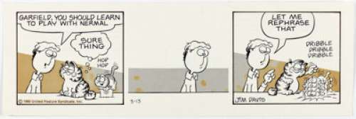 Jim Davis | Garfield Daily Comic Strip Original Art dated 3-13-80 (United Feature Syndicate, 1980). | Heritage