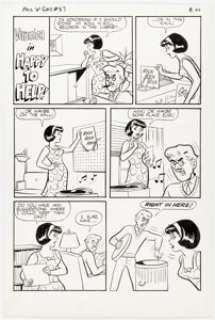 John Rosenberger Archie’s Gals ’n’ Pals #37 Complete 1-Page Story "Happy to Help!" Original Art (Archie, 1966). | Heritage
