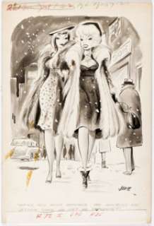 Jack Cole (as Jake) Jest January-1962 Single Panel Gag Cartoon Illustration Original Art (Humorama, 1962).