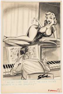Bruce Stark Comedy January-1959 Single Panel Gag Cartoon Illustration Original Art (Humorama, 1959). | Heritage