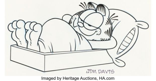 Jim Davis Studio - Garfield Nap Time Illustration Original Art (c. 1980s). | Heritage