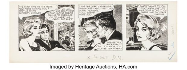 David Wright Carol Day #1379 Daily Comic Strip Original Art (London Daily Mail, 1961). | Heritage
