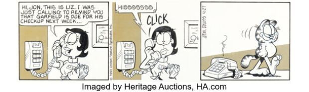 Jim Davis Garfield Daily Comic Strip Original Art dated 4-27-93 (Universal Press Syndicate, 1993). | Heritage